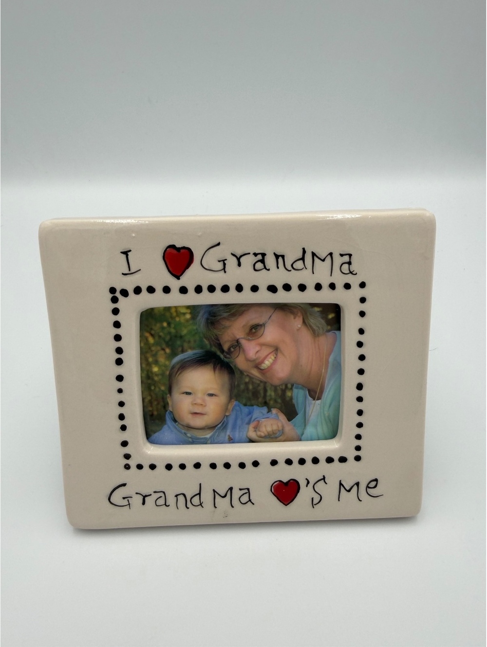 Ceramic I Love Grandma Picture Frame Grandma Loves Me Mini Photo Frame Gift